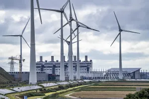 Wind turbines of a wind farm near Eemshaven