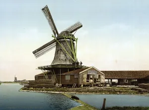Windmill in Holland, around 1895