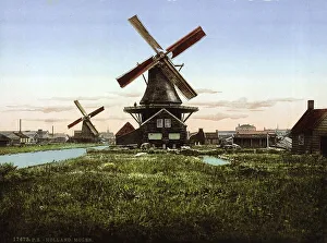 Two windmills, Holland, c. 1895