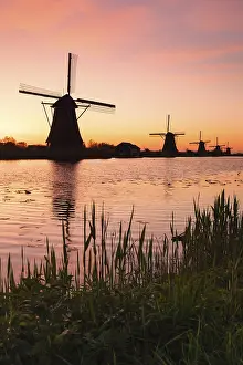 Windmills at sunrise, Kinderdijk