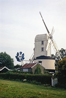 Windmuehle Saxtead Mill, Suffolk, England, Vereinigtes Koenigreich, Juli, 1971