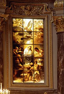 Window behind the altar, St. Saint, Saint