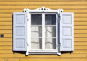 Window on a wooden residential building