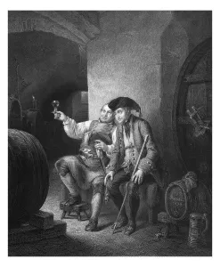 Wine tasting, historical engraving from 1852