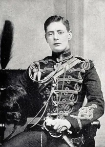 Winston S. Churchill 1874 to 1965 as Second Lieutenant in the 4th Queen's Own Hussars from A Roving Commission by