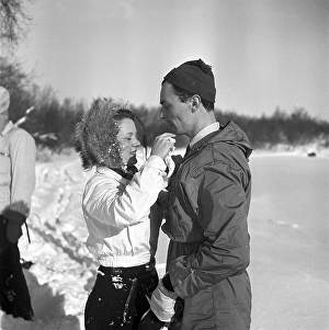Winter in the 1940s. Actor Nils Kihlberg