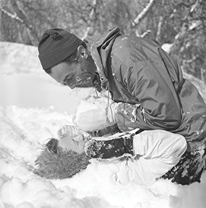 Winter in the 1940s. Actor Nils Kihlberg