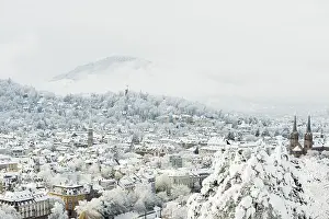 Winter atmosphere with snow, view from Schlossberg