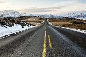 Winter landscape with the European route E10