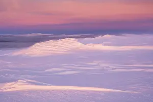 Winter landscape in stormy weather