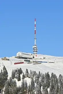 Winter landscape, terminal stop of the rack railway