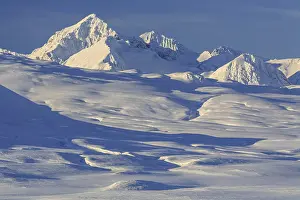 Winter mountain landscape, morning light
