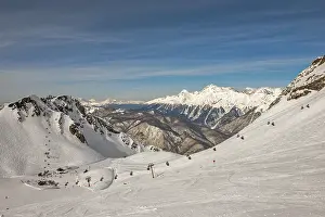 Winter mountain landscape - ski resort in Sochi