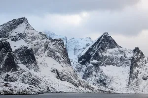 Winter Scandinavian landscape, fjord