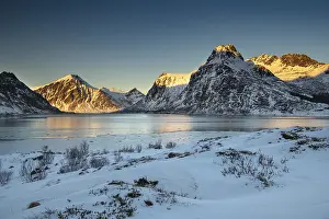 Category Mountain Landscapes Prints: Winter Scandinavian landscape, fjord