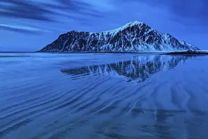 Category Mountain Landscapes Prints: Winter Scandinavian landscape, sea