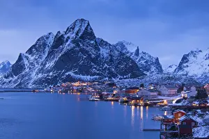Category Mountain Landscapes Prints: Winter Scandinavian landscape at sunrise