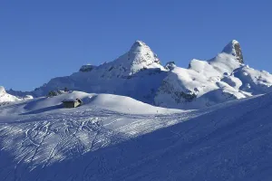 Winter scene in the Stoos ski area