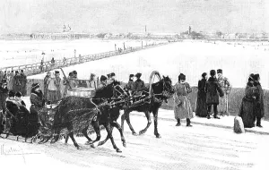 Winter sleigh ride along the Neva in St