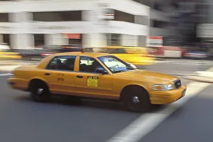 Wipe effect of a yellow New Yoker taxi