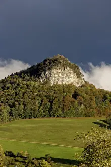 Wisner Flueh in autumn with fog rolling