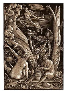 Three witches prepare for the Sabbath