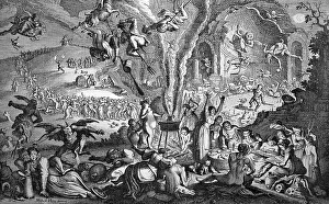 The witches sabbath on Walpurgis Night on Blocksberg mountain