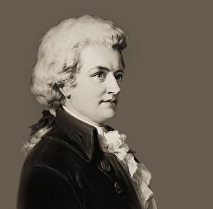 Wolfgang Amadeus Mozart, 1756 - 1791, composer of classical music, First Viennese School, digitally edited