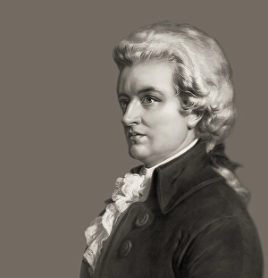 Wolfgang Amadeus Mozart, 1756 - 1791, composer of classical music, First Viennese School, digitally edited