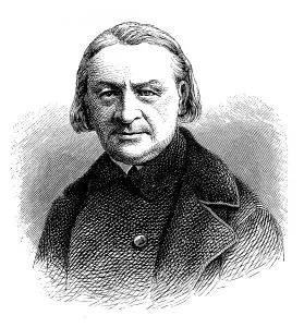 Wolfgang Menzel, historic illustration from History of German Literature from 1885