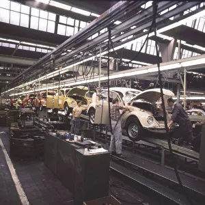 Wolfsburg, VW plant ca, 1972-75, production