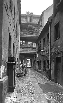 Woman in an alley way in Alt-Berlin