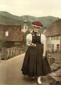 Woman from the Black Forest in typical traditional costume