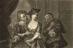 Woman choosing between two suitors