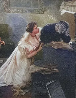 Woman comforting her man after his bankruptcy