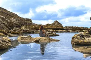 Woman contemplating the serene environment