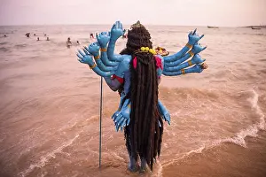 Woman dress as Hindu Goddess Kali