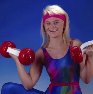Woman with dumbbells
