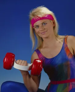 Woman with dumbbells