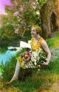 Woman with flowers in a meadow