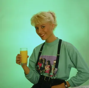 Woman with fruit juice Orange juice