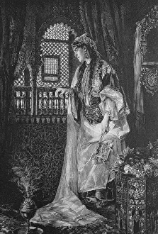 Woman in Morocco, historical engraving, 1880