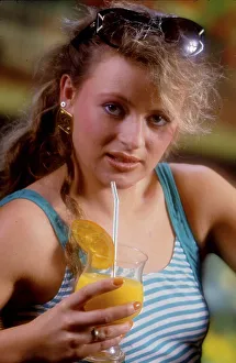 Woman with orange juice