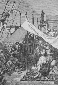 The woman of a Turkish harem on the steamboat between Constantinople and Barna
