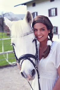 Woman with white horse