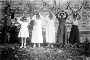 Five women with antlers ca. 1930