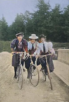 Three Women on Bicycles, circa 1880