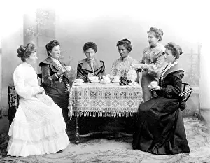 Six women at a coffee party, 1900s