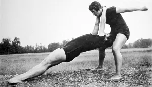 Two women doing gymnastics, 1920s, Germany, Europe
