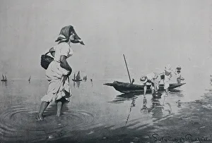 Women Fishing in Venice, Italy